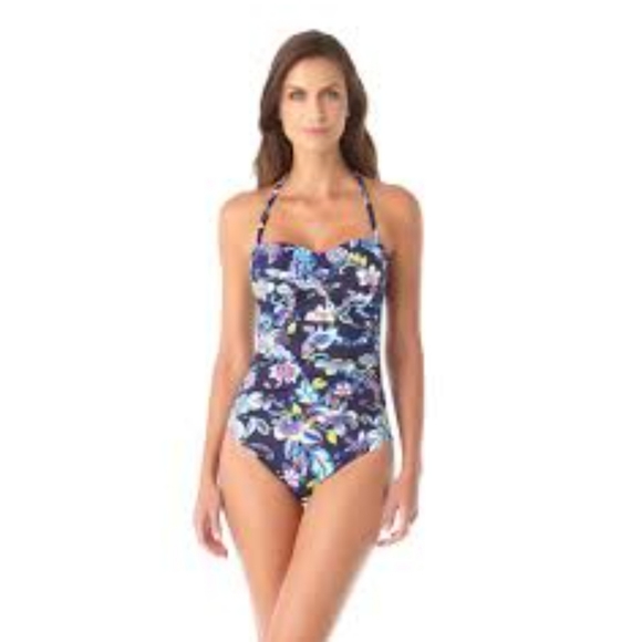 Anne Cole Twist Front One Piece Swimsuit Sz 8 - Picture 1 of 7